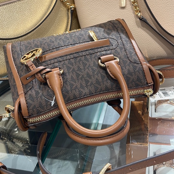 MICHAEL KORS
Carine Extra-Small Logo Satchel
Brown Signature 
NWT - Picture 9 of 16